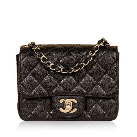 chanel caviar mini black|CHANEL Caviar Mini Square Flap Black .